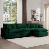 Modern Modular Cushion Sofa With Ottoman, Low Back, Deep Seating Sofa Set