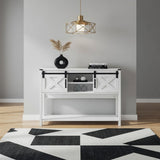 Farmhouse Entryway Table With Sliding Barn Door