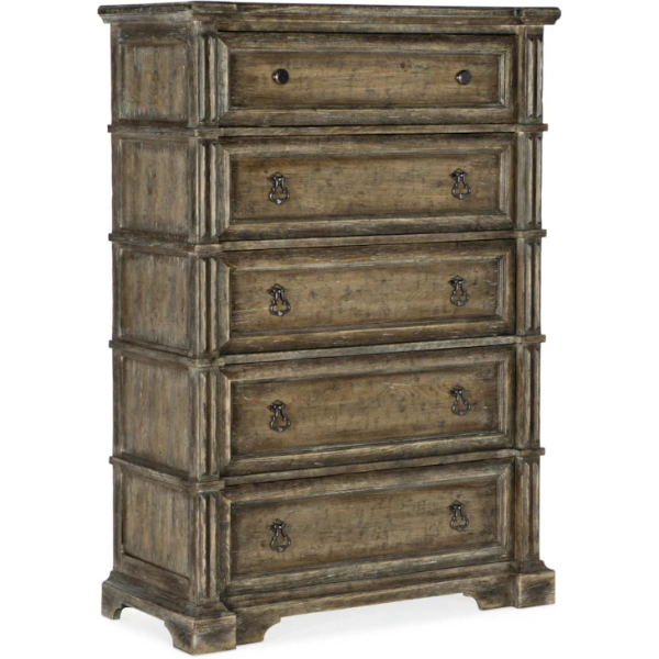 Traditional Five-Drawer Chest with Felt Lined Drawers - 6960-90010-80