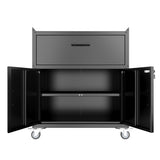 Rolling Metal Tool Storage Cabinet, Lockable Garage Storage Cabinet, Locking Metal Storage Cabinet With Wheels, Rolling Tool Chest, Assembly Required - Black