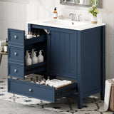 Modern Bathroom Vanity With Sink, 1 Cabinet & 3 Drawers