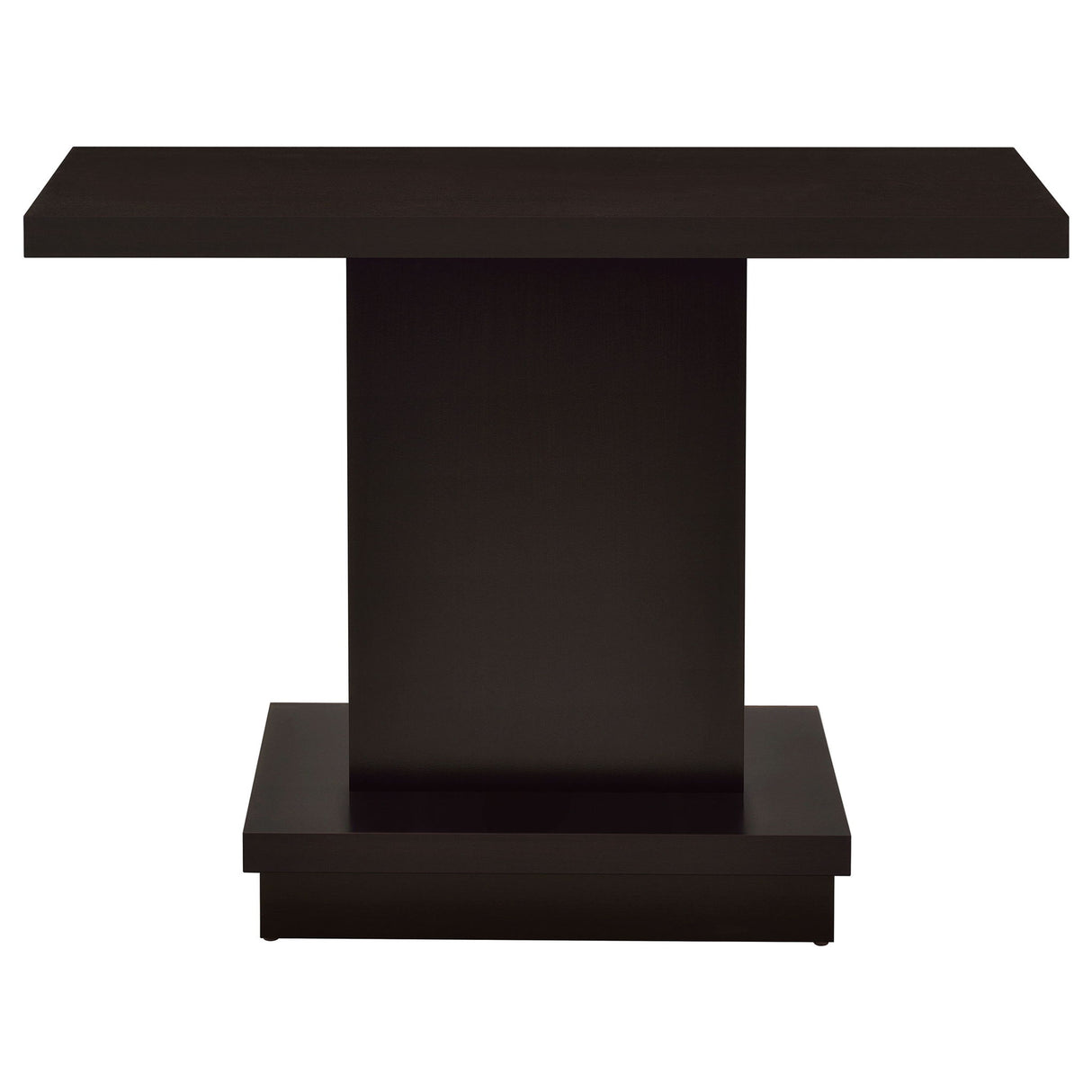 Fiona - Pedestal Console Table With Geometric Design - Cappuccino