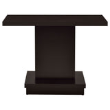 Fiona - Pedestal Console Table With Geometric Design - Cappuccino
