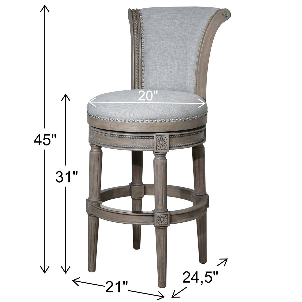 Swivel Barstool With High-Back