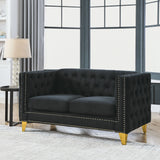 Upholstered Couch Sofa With Button Tufting For Living Room