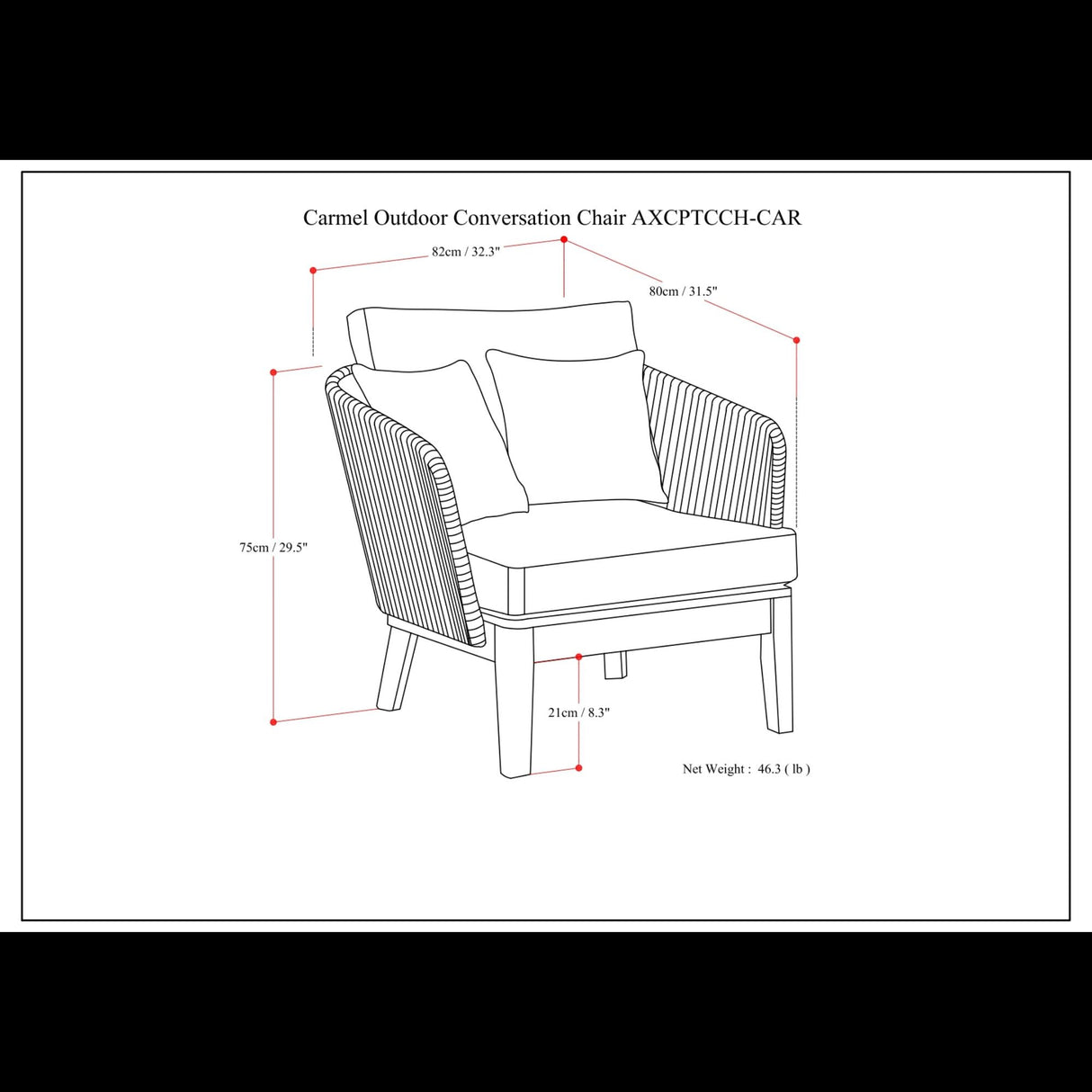 Carmel - Outdoor Conversation Chair - Sand Drift