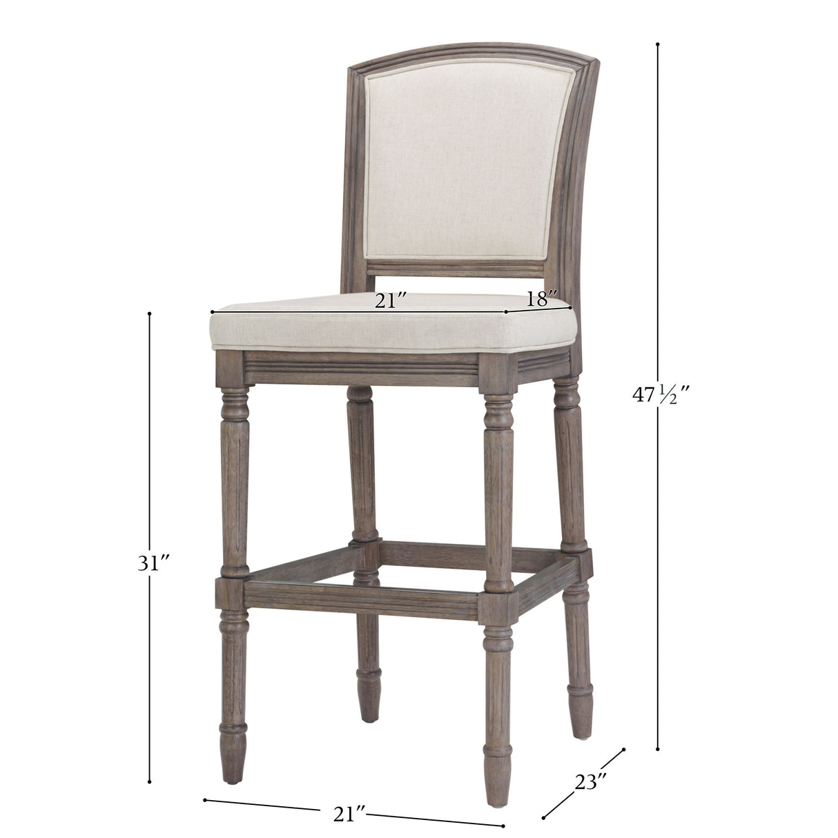 Stool With Upholstered Seat And Back