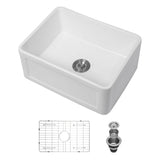 Apron Front Reversible Single Bowl Kitchen Sink & Grid And Strainer