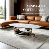 Oval Coffee Table With Geometric Precision