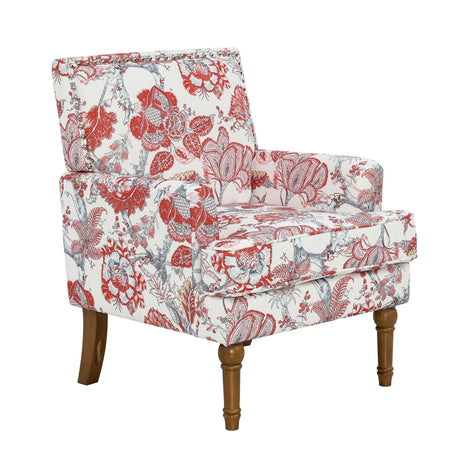 Floral Accent Armchair With Nailhead Trim