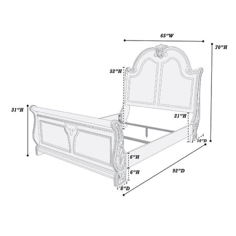 Queen Size Bed Panel Headboard And Footboard - Brown