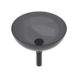 Artistic Tempered Glass Vessel Sink With Pop Up Drain