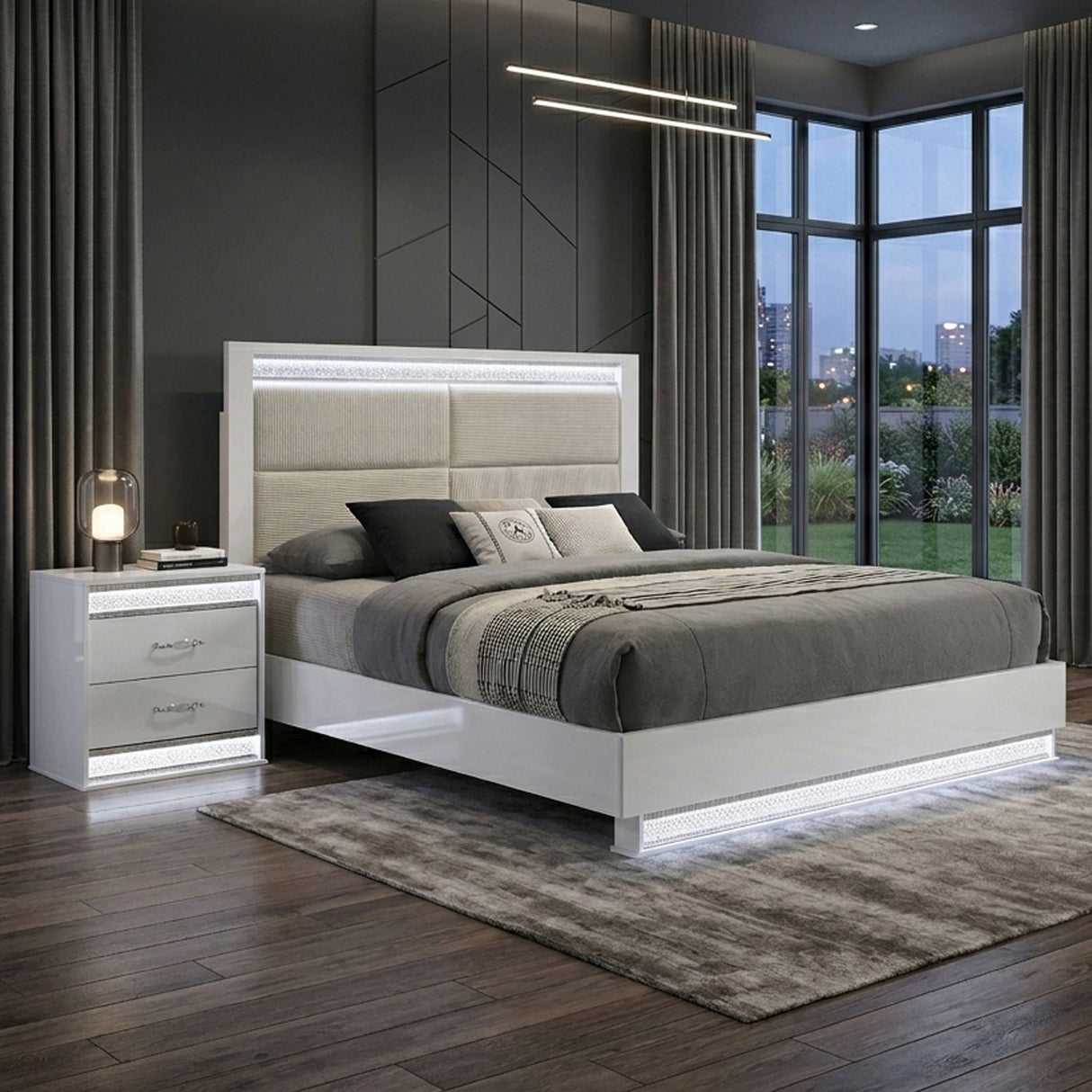 Glam - Bed With LED Headboard