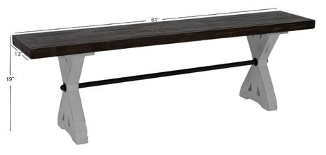 Z Warehouse Nero White Rodeo Bench - BANWHSB