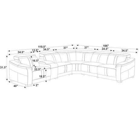 Modular Sectional & Recliner Seat And Adjustable Headrest