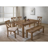 Dining Set With Table, Bench And 4 Chairs - Oak