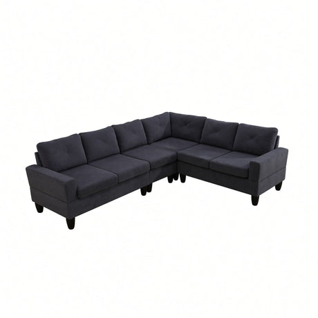 Modular L - Shaped Sectional Sofa 6 Seater 4 Piece Couch With Chaise