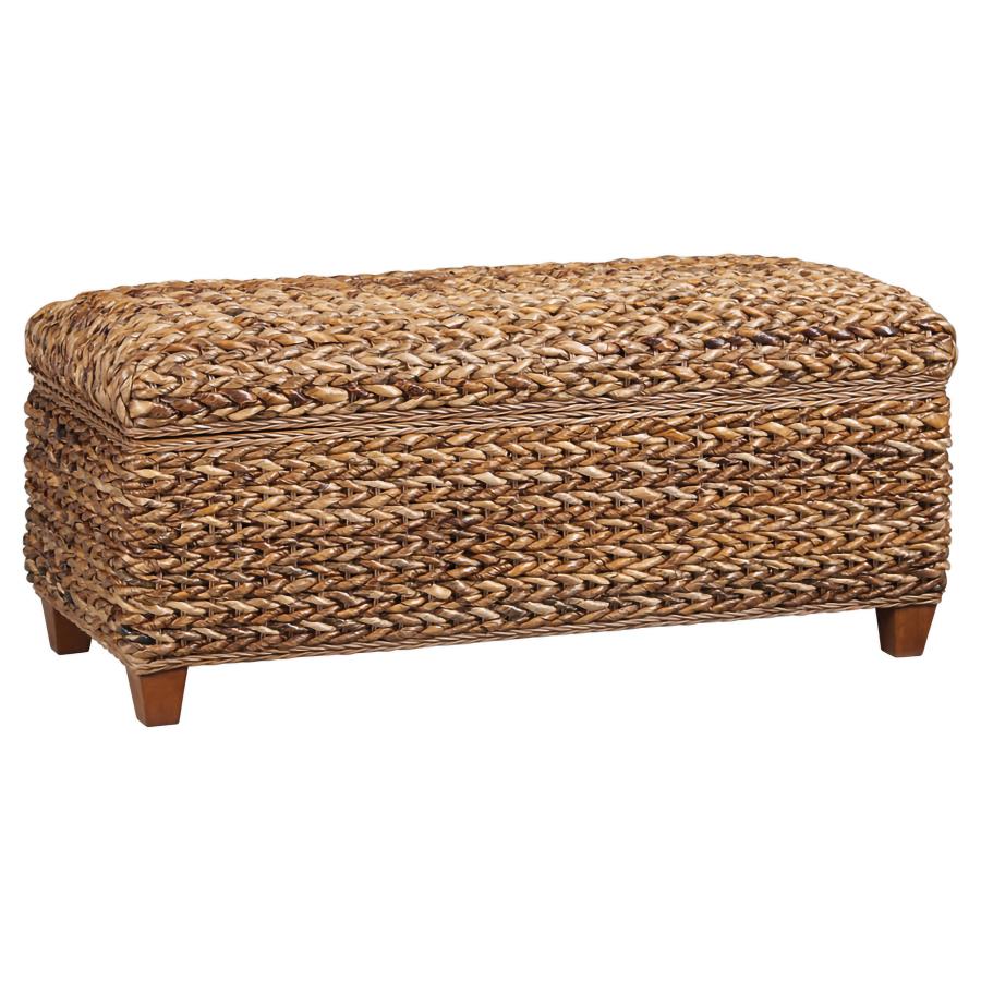 Laughton Hand-Woven Banana Leaf Storage Bench Amber - 500215