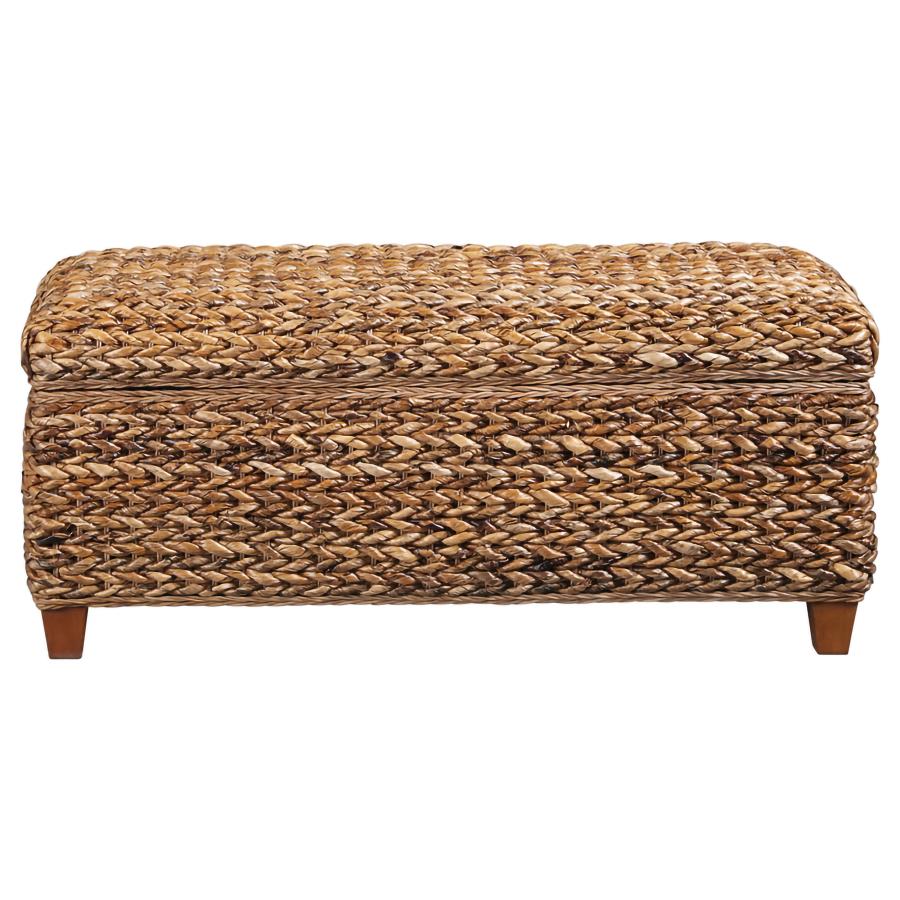Laughton Hand-Woven Banana Leaf Storage Bench Amber - 500215