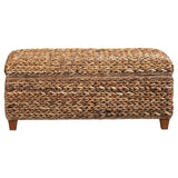 Laughton Hand-Woven Banana Leaf Storage Bench Amber - 500215