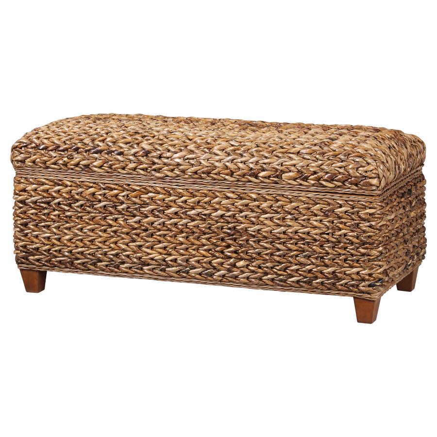Laughton Hand-Woven Banana Leaf Storage Bench Amber - 500215