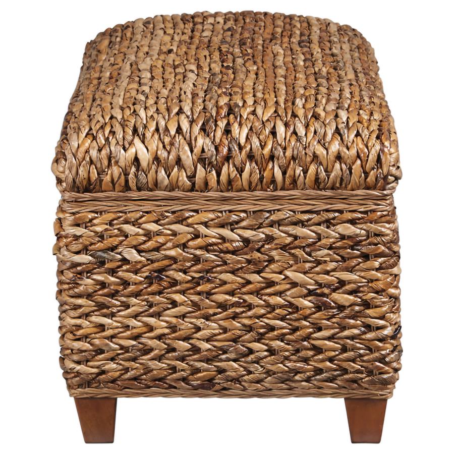 Laughton Hand-Woven Banana Leaf Storage Bench Amber - 500215
