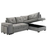 Roanne Fabric Upholstered Sleeper Sectional Sofa Grey - 500347
