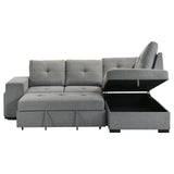 Roanne Fabric Upholstered Sleeper Sectional Sofa Grey - 500347