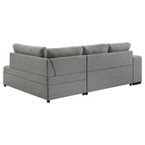 Roanne Fabric Upholstered Sleeper Sectional Sofa Grey - 500347