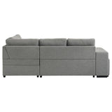 Roanne Fabric Upholstered Sleeper Sectional Sofa Grey - 500347