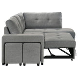 Roanne Fabric Upholstered Sleeper Sectional Sofa Grey - 500347