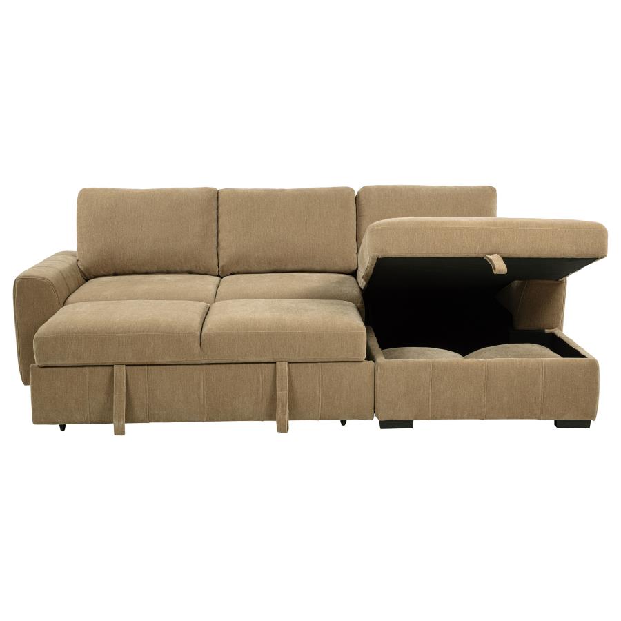 Pastrana Upholstered Sleeper Sectional Sofa RAF Chaise Camel - 500348