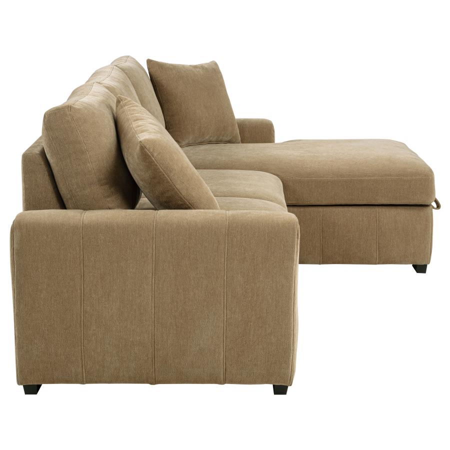 Pastrana Upholstered Sleeper Sectional Sofa RAF Chaise Camel - 500348