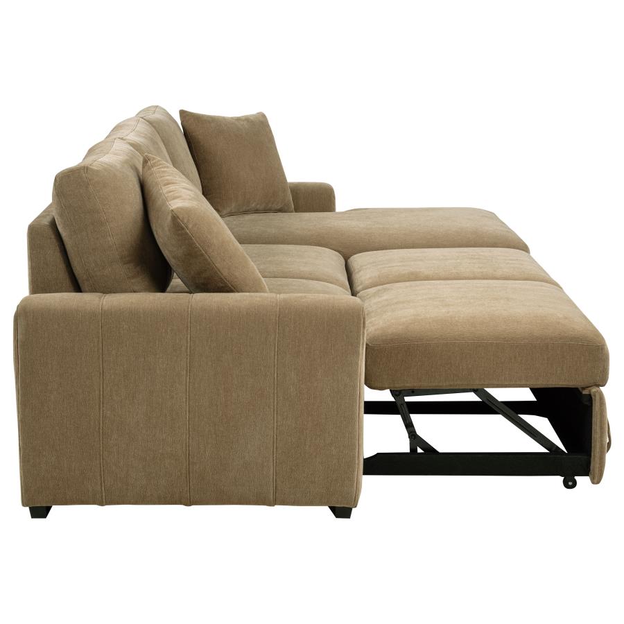 Pastrana Upholstered Sleeper Sectional Sofa RAF Chaise Camel - 500348