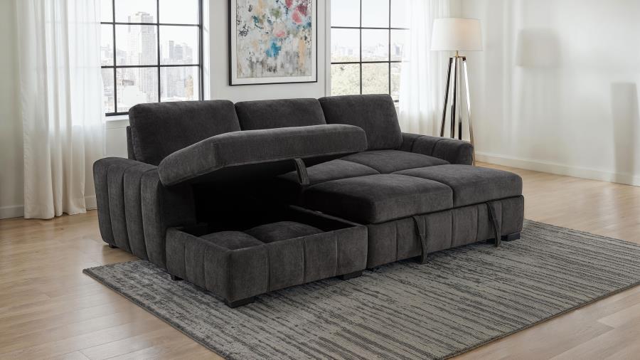 Pastrana Upholstered Sleeper Sectional Sofa LAF Chaise Grey - 500349