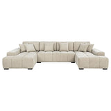 Cannella U-Shaped Double Chaise Upholstered Sectional Sofa Beige - 500350