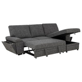 Demko Sleeper Sectional Sofa with Speaker and Storage Chaise Granite - 500355
