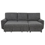 Demko Sleeper Sectional Sofa with Speaker and Storage Chaise Granite - 500355