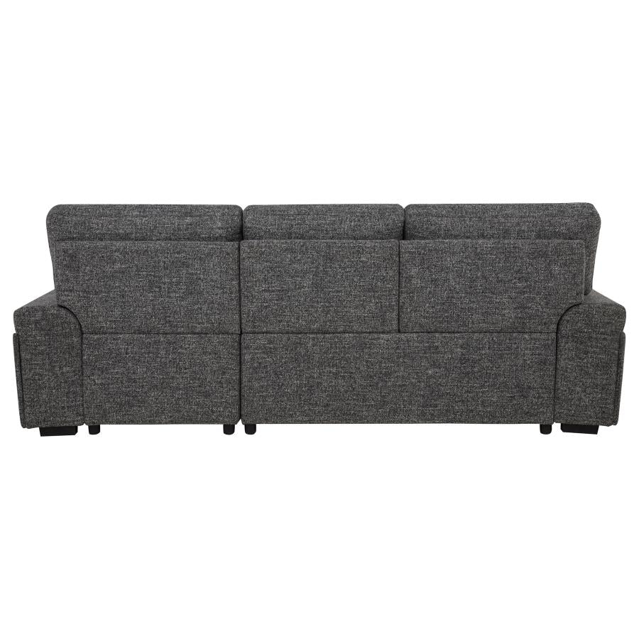 Demko Sleeper Sectional Sofa with Speaker and Storage Chaise Granite - 500355