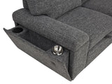 Demko Sleeper Sectional Sofa with Speaker and Storage Chaise Granite - 500355