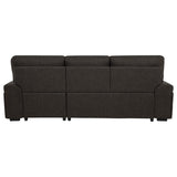 Demko Sleeper Sectional Sofa with Speaker and Storage Chaise Brown - 500356