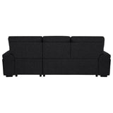 Demko Sleeper Sectional Sofa with Speaker and Storage Chaise Black - 500357