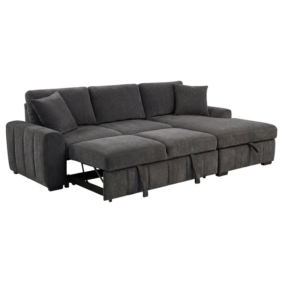 Pastrana Upholstered Sleeper Sectional Sofa RAF Chaise Grey - 500359