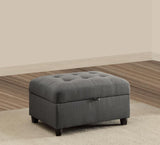 Stonenesse Rectangular Upholstered Storage Ottoman Grey - 500414