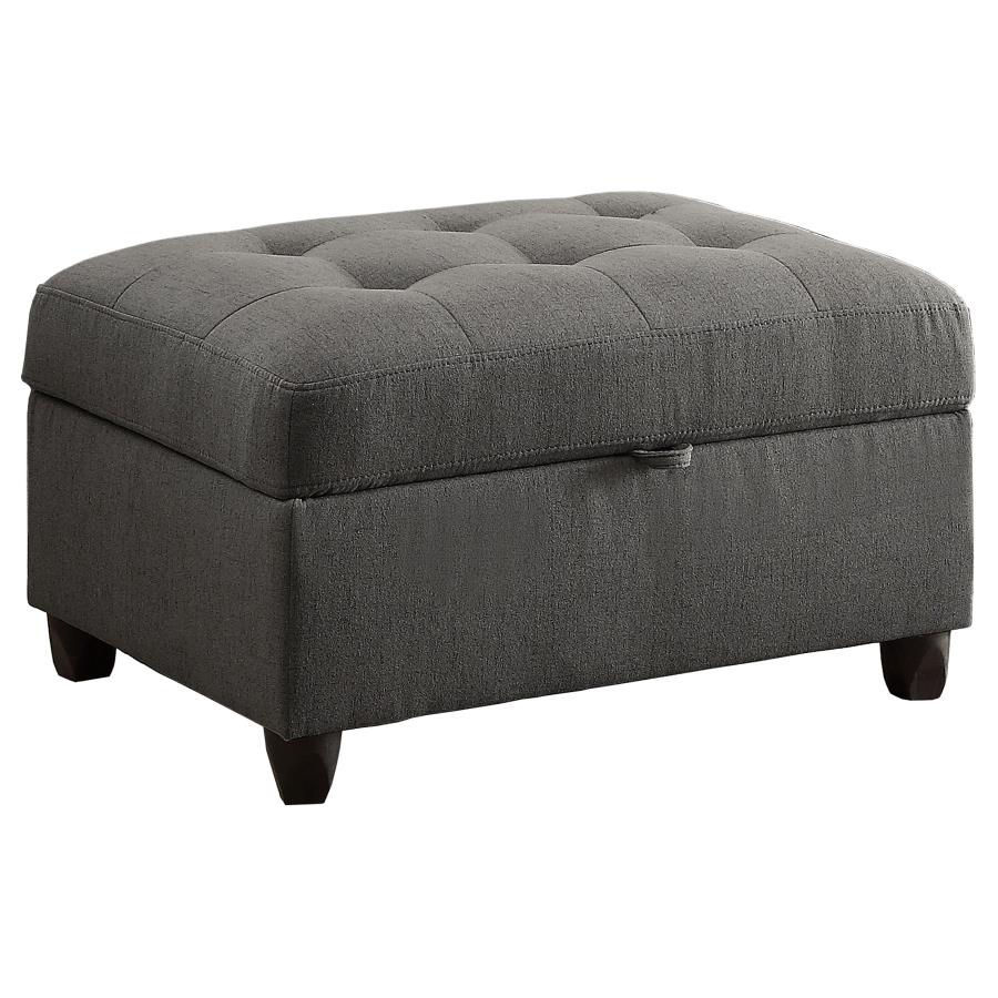 Stonenesse Rectangular Upholstered Storage Ottoman Grey - 500414