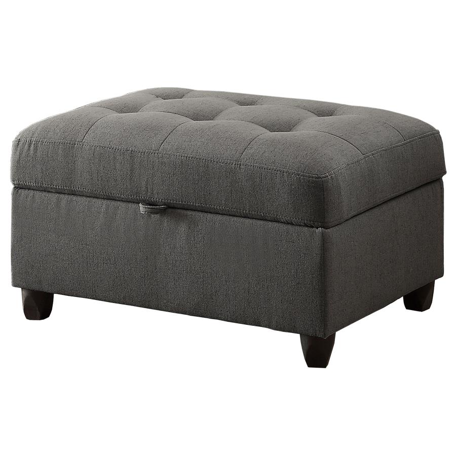 Stonenesse Rectangular Upholstered Storage Ottoman Grey - 500414