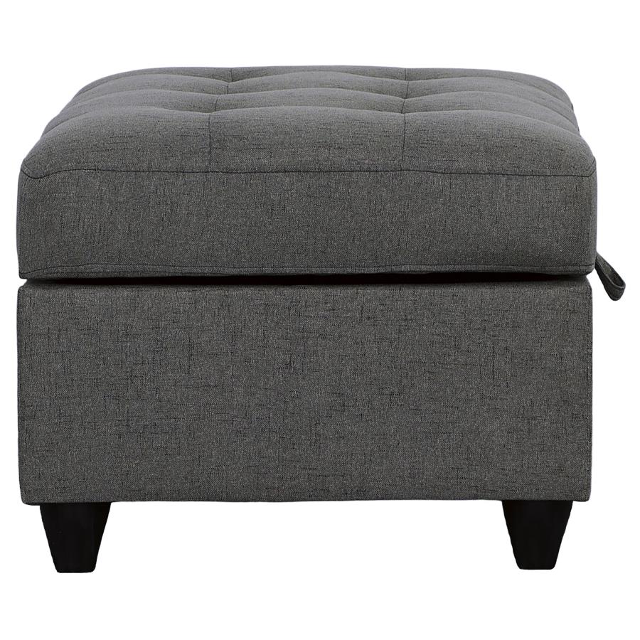 Stonenesse Rectangular Upholstered Storage Ottoman Grey - 500414