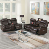 Power Motion Living Room Set With USB Port, Adjustable Headrest, Cup Holder