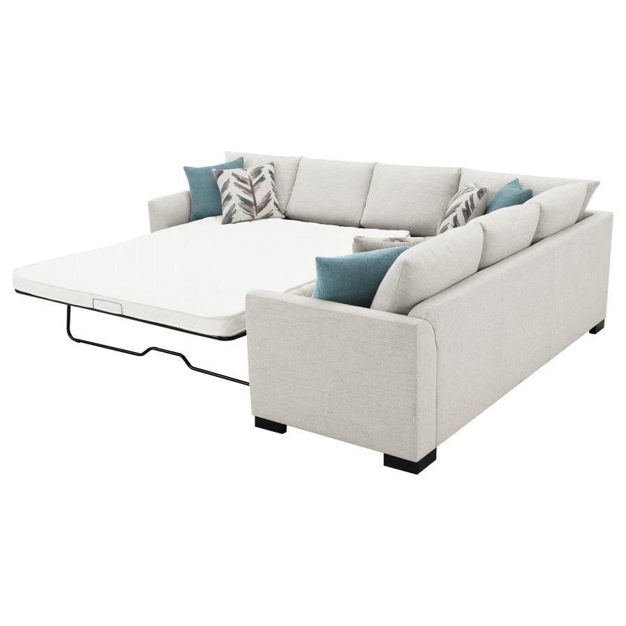 Ashford Chenille Upholstered Sleeper Sectional Sofa Greige - 500818