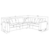 Ashford Chenille Upholstered Sleeper Sectional Sofa Greige - 500818